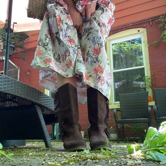 Lucky Brand Grayer Fringe Tall Boot Java Brown 9 - Picture 11 of 14